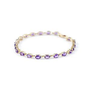 Amethyst Tennis Bracelet, 14k Yellow Gold